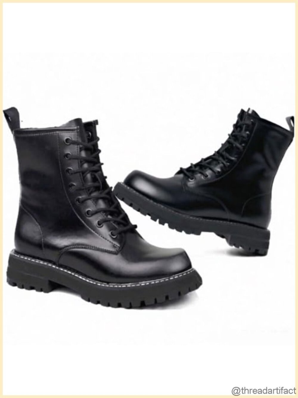 Genuine Leather Women's Ankle Booties Side Zipper Lace-Up Combat Boots